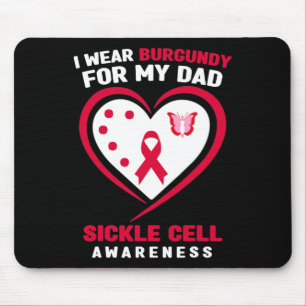 Ich trage Burgundy für mein Vater-Sichelzellanäugn Mousepad