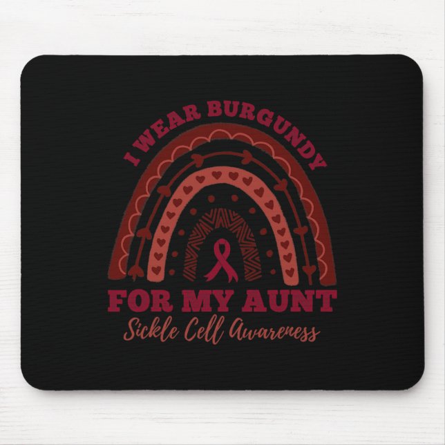 Ich trage Burgundy für meine Tante Rainbow-Sickle- Mousepad (Vorne)