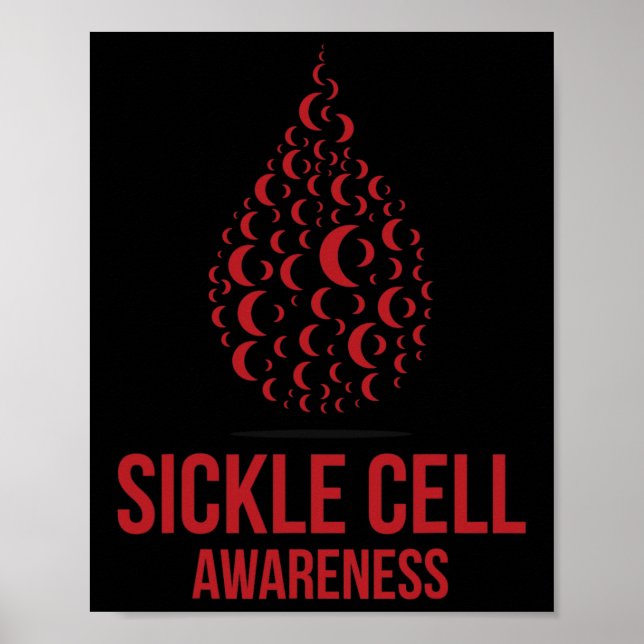 Ich trage Burgundy Ribbon Sickle Cell Awareness Se Poster (Vorne)