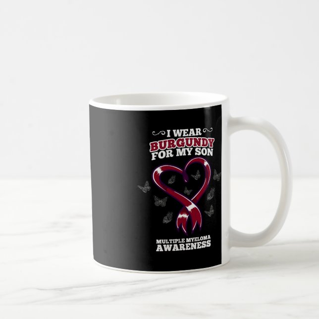 Ich trage Burgundy Son Multiple Myeloma Awareness  Kaffeetasse (Rechts)