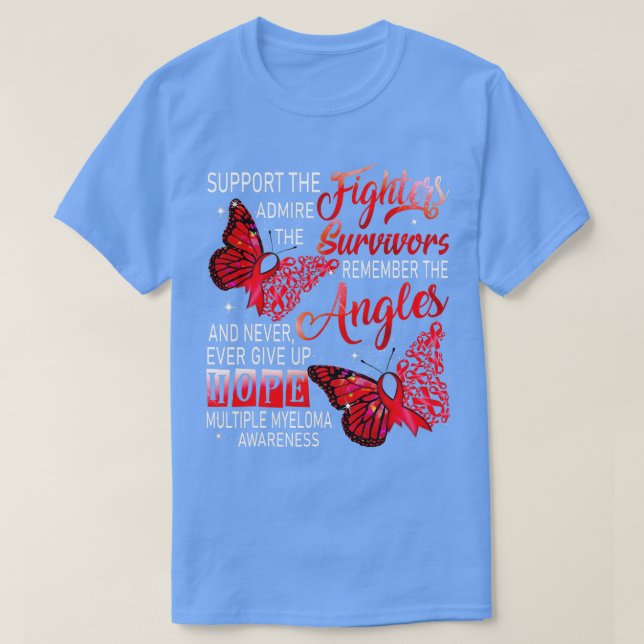 Ich trage Burgundy Support Fighters Multiple Myelo T-Shirt (Design vorne)