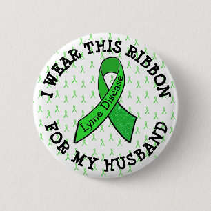 Ich trage dieses Band für meinen Mann Lyme Knopf Button