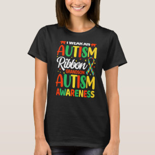 Ich trage ein Autismusband Enkel Autismus-Bewussts T-Shirt