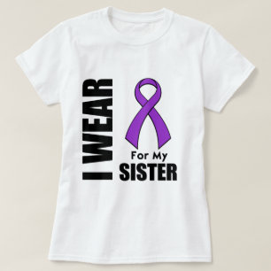 Ich trage ein Lila Band für meine Schwester T-Shirt