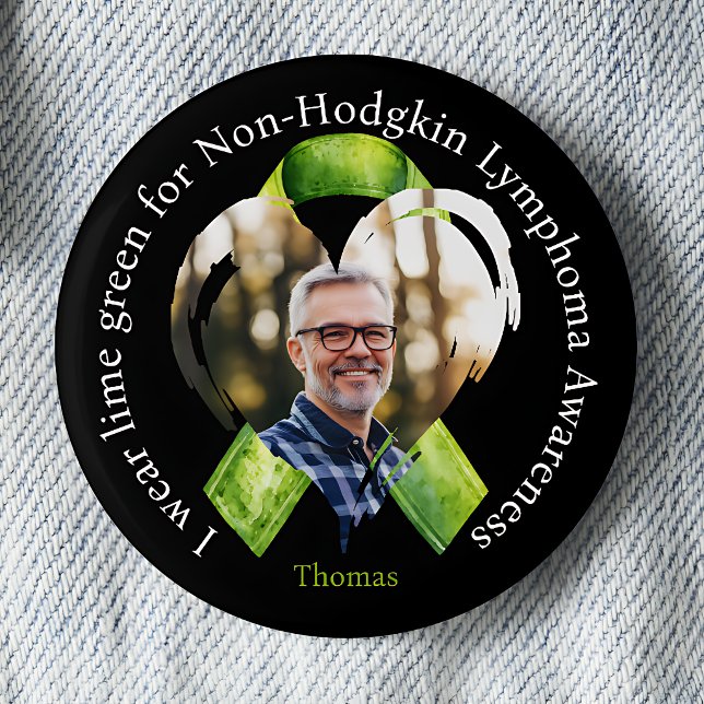 Ich trage ein limettengrünes Bewusstseinsfoto Button (Von Creator hochgeladen)