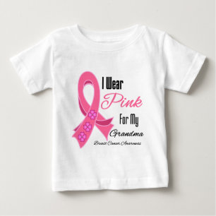Ich trage ein rosa Ribbon Brustkrebs-Oma Baby T-shirt