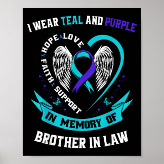 Ich trage ein Türkis-Violett-Bewusstsein-Shirt Sch Poster