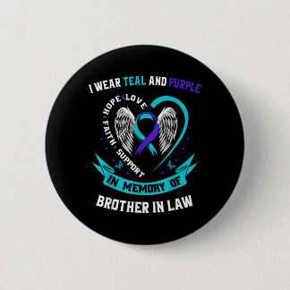 Ich trage ein Türkis-Violett-Bewusstseinsshirt Sch Button