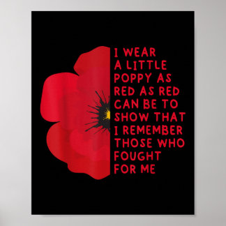 Ich trage ein wenig Mohn als rot-patriotisch, USA Poster