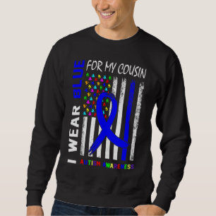 Ich trage eine blaue Schleife für meinen Cousin Au Sweatshirt