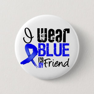 Ich trage eine blaue Schleife für meinen Freund - Button