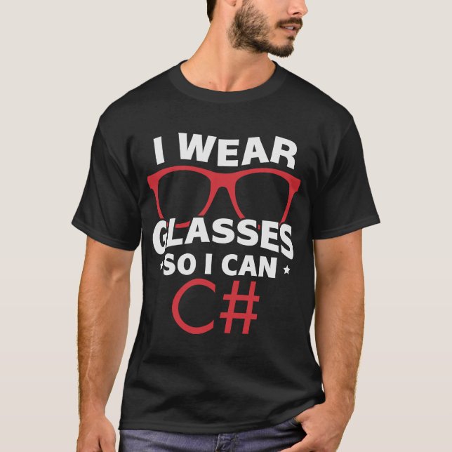 Ich trage eine Brille, um Entwickler-Programmierun T-Shirt (Vorderseite)