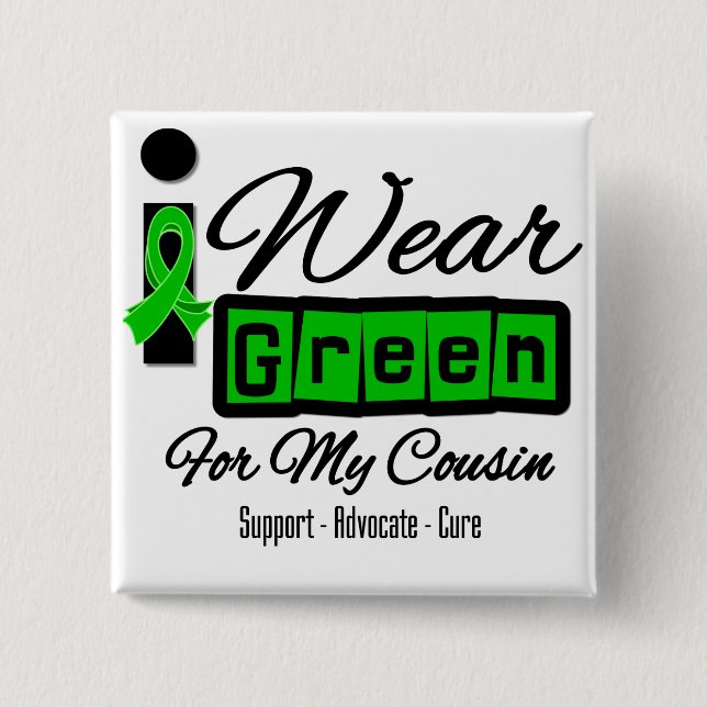 Ich trage eine grüne Schleife (Retro) - Cousin Button (Vorderseite)