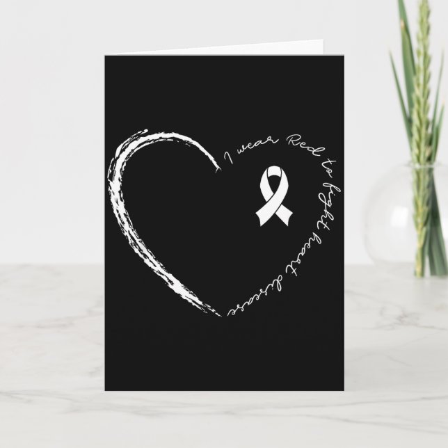 Ich trage eine rote Herz-Schleife, um gegen Herzkr Karte (Vorderseite)