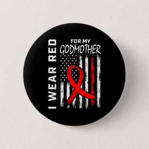 Ich trage eine rote Schleife für die Herzkrankheit Button