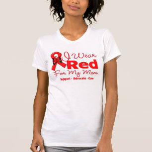 Ich trage eine rote Schleife für meine Mama T-Shirt