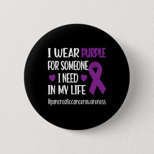 Ich trage einen Lila Bauchspeicheldrüsenkrebs-Krie Button