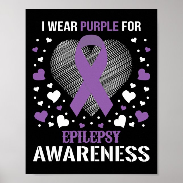 Ich trage Epilepsie Awareness Support Ribbon Poster (Vorne)