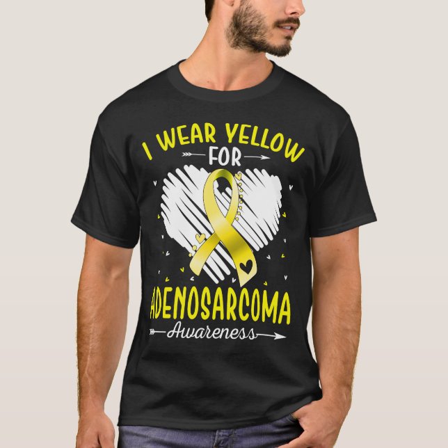 Ich trage Gelb für ADENOSARCOMA Bewusstsein T-Shirt (Vorderseite)