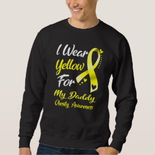 Ich trage Gelb für meinen Daddy Adipositas-Bewusst Sweatshirt
