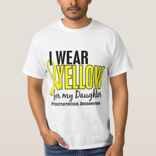 Ich trage Gelb für meinen Tochter10 Endometriosis T-Shirt (Vorderseite)