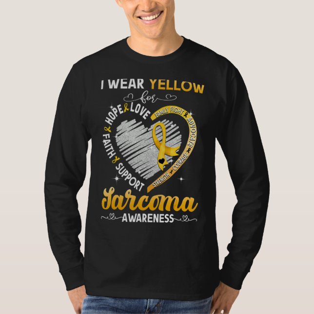 Ich trage Gelb für Sarcoma-Bewusstsein T-Shirt (Vorderseite)