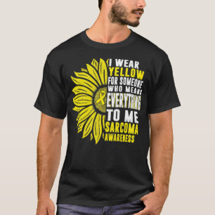 Ich trage Gelb Sarcoma Knochenkrebs-Bewusstsein Ge T-Shirt