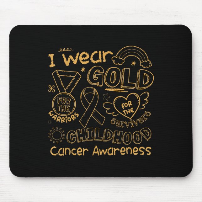 Ich trage Gold für das Baby Cancer Awareness Gol Mousepad (Vorne)