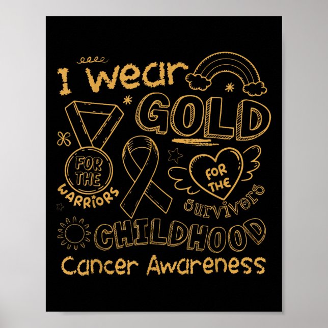 Ich trage Gold für das Baby Cancer Awareness Gol Poster (Vorne)