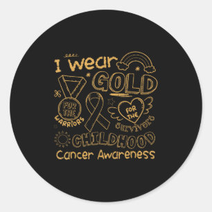 Ich trage Gold für das Baby Cancer Awareness Gol Runder Aufkleber