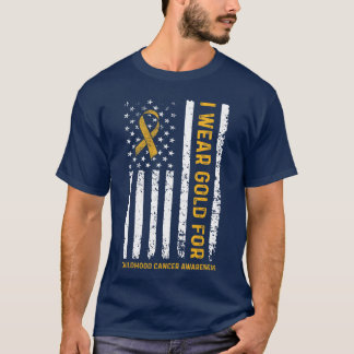 Ich trage Gold für das Bewusstsein für Krebs im Ki T-Shirt