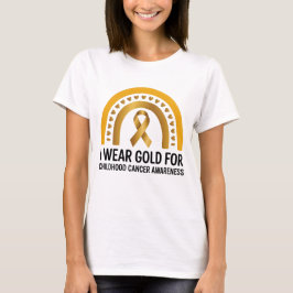 Ich trage Gold für das Bewusstsein für Krebs im Ki T-Shirt