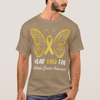 Ich trage Gold für das Bewusstsein für Krebs im Ki T-Shirt
