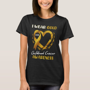 Ich trage Gold für das Krebsbewusstsein von Kinde T-Shirt