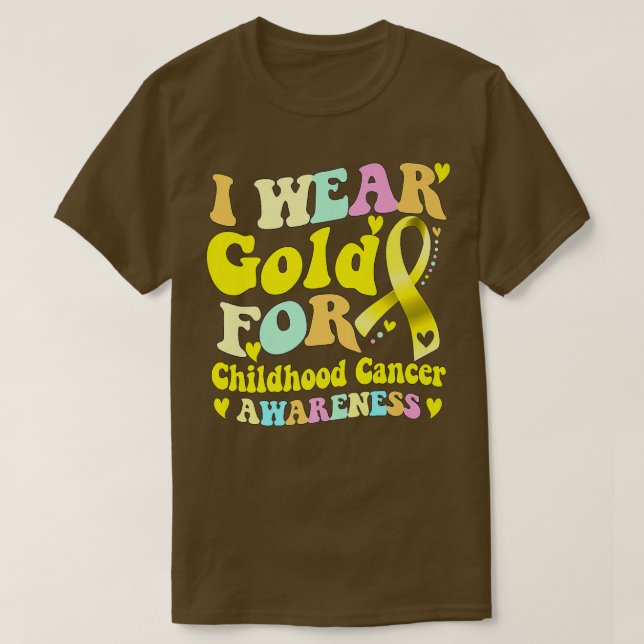 Ich trage Gold für das Krebsbewusstsein von Kinder T-Shirt (Design vorne)