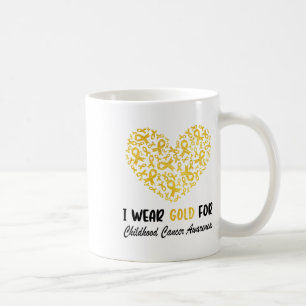 Ich trage Gold für die Aufklärung über Kinderkrebs Kaffeetasse