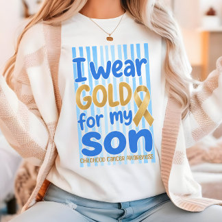 Ich trage Gold für mein Kind Krebsbewusstsein Shir T-Shirt