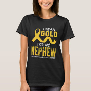 Ich trage Gold für mein Nephew-Kinderkrebs-Bewusst T-Shirt
