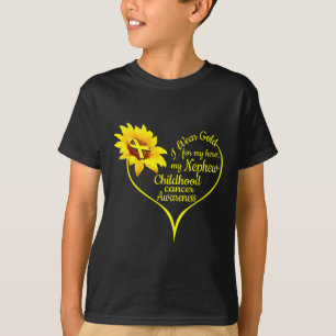 Ich trage Gold für mein Nephew-Kinderkrebs-Bewusst T-Shirt