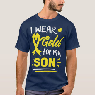 Ich trage Gold für mein Sohn, das Krebsbewusstsein T-Shirt