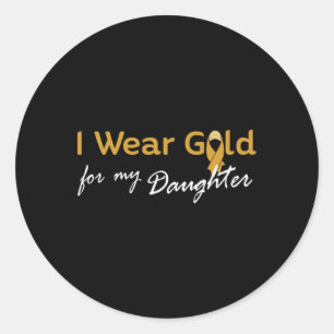 Ich trage Gold für mein T-Shirt - Krebs im Kindesa Runder Aufkleber