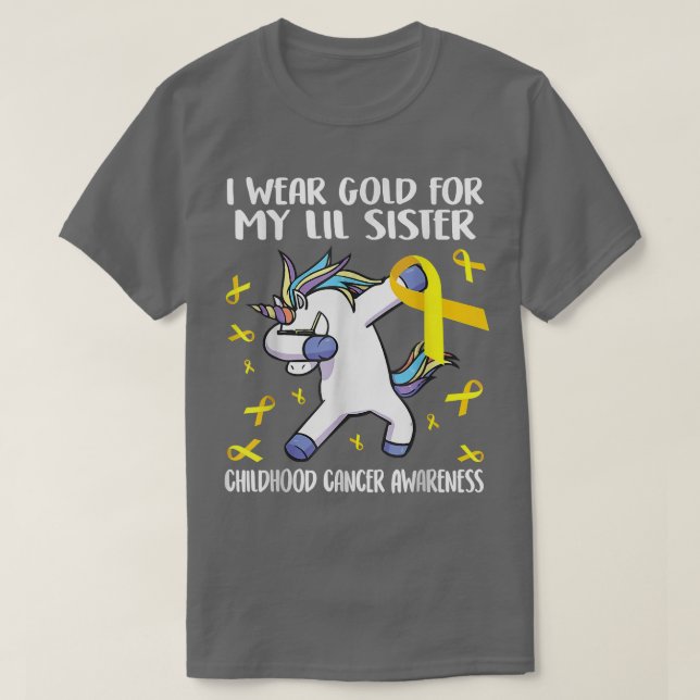 Ich trage Gold für meine Schwester Unicorn Kinderk T-Shirt (Design vorne)