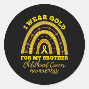 Ich trage Gold für meinen Bruder - Bewusstsein für Runder Aufkleber