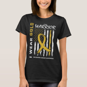 Ich trage Gold Krieger Kindheit Krebsbewusstsein A T-Shirt