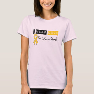 Ich trage Gold Ribbon-Kinderkrebs T-Shirt