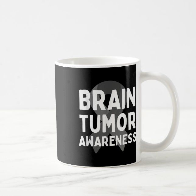 Ich trage Grau für Hirntumor Awareness Gray S Ribb Kaffeetasse (Rechts)