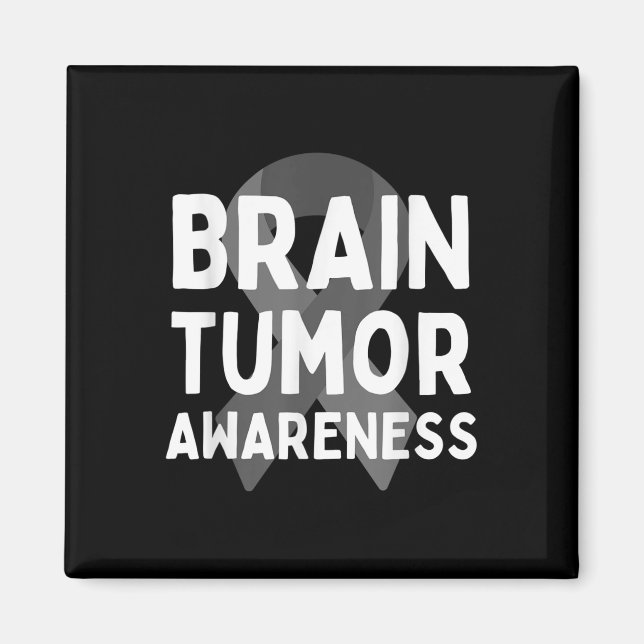 Ich trage Grau für Hirntumor Awareness Gray S Ribb Magnet (Vorne)