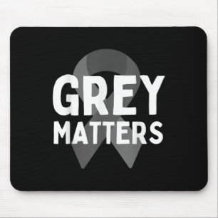 Ich trage Grau für Hirntumor Awareness Gray S Ribb Mousepad