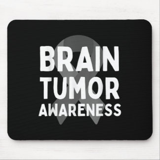 Ich trage Grau für Hirntumor Awareness Gray S Ribb Mousepad