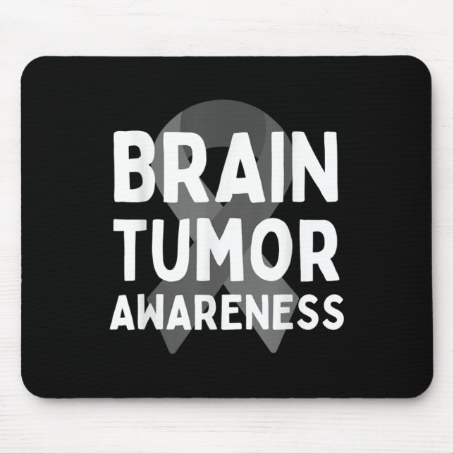 Ich trage Grau für Hirntumor Awareness Gray S Ribb Mousepad (Vorne)